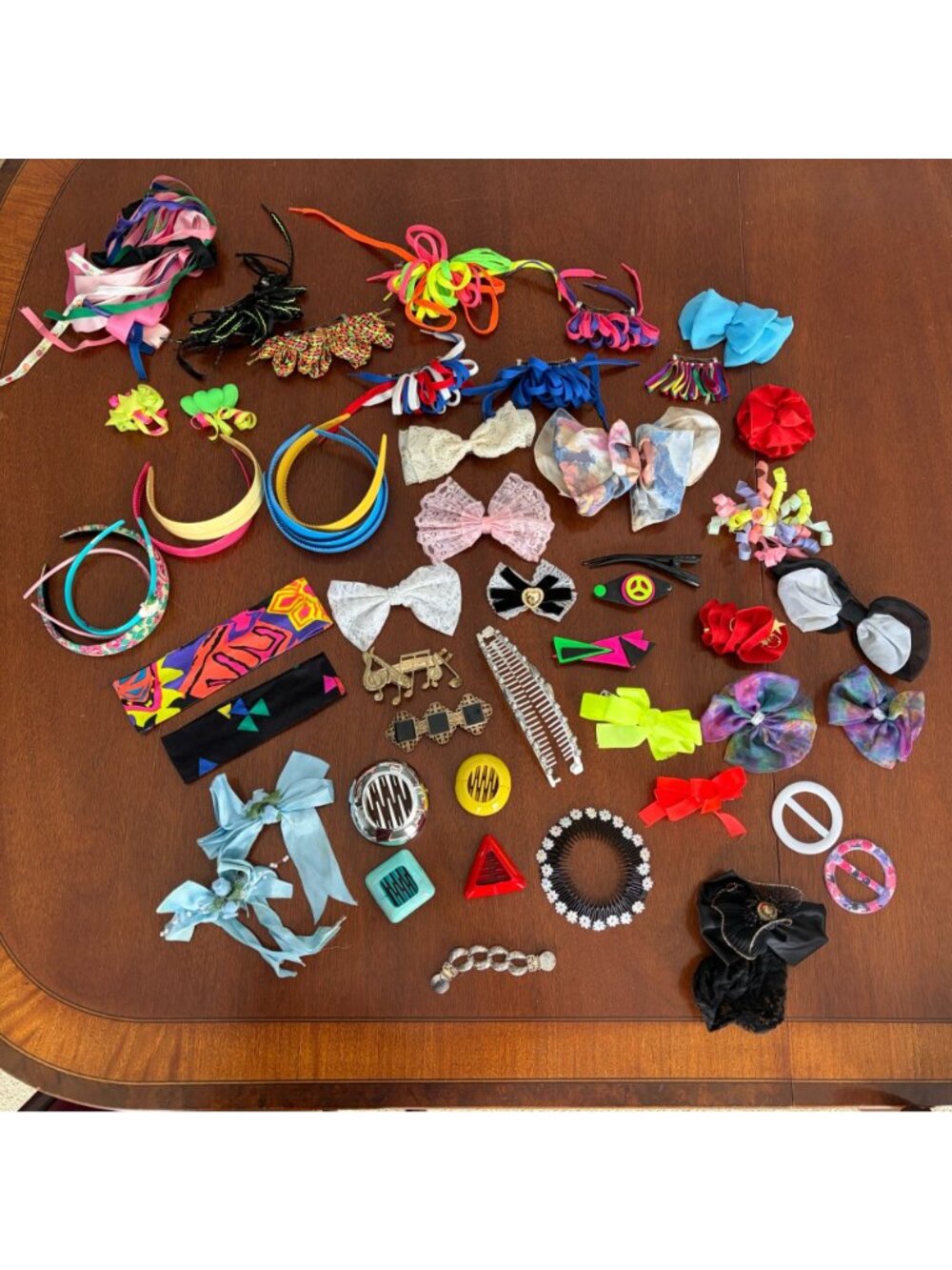 Vtg 1980s Hair Accessories Lot Madonna Banana Clips Bows Barrettes Headbands - Picture 2 of 16